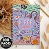 K-POP Spiral Notebook for Girls Cute Kpop Fans Journal Wirebound Diary A5 50 Sheets 100 Pages Lined Paper School Office Stationery Gift for Teens