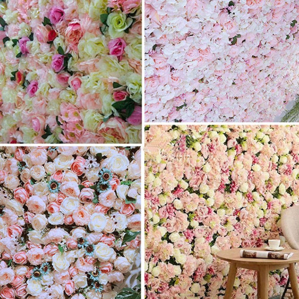 Painéis de Parede de Flores Artificiais 40x60cm Fáceis de Instalar Painel de Parede de Flores Casamento
