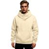 Men's Fashion Solid Color Long Sleeved Hooded Pullover With Pockets Casual Adult Sweatshirt Top