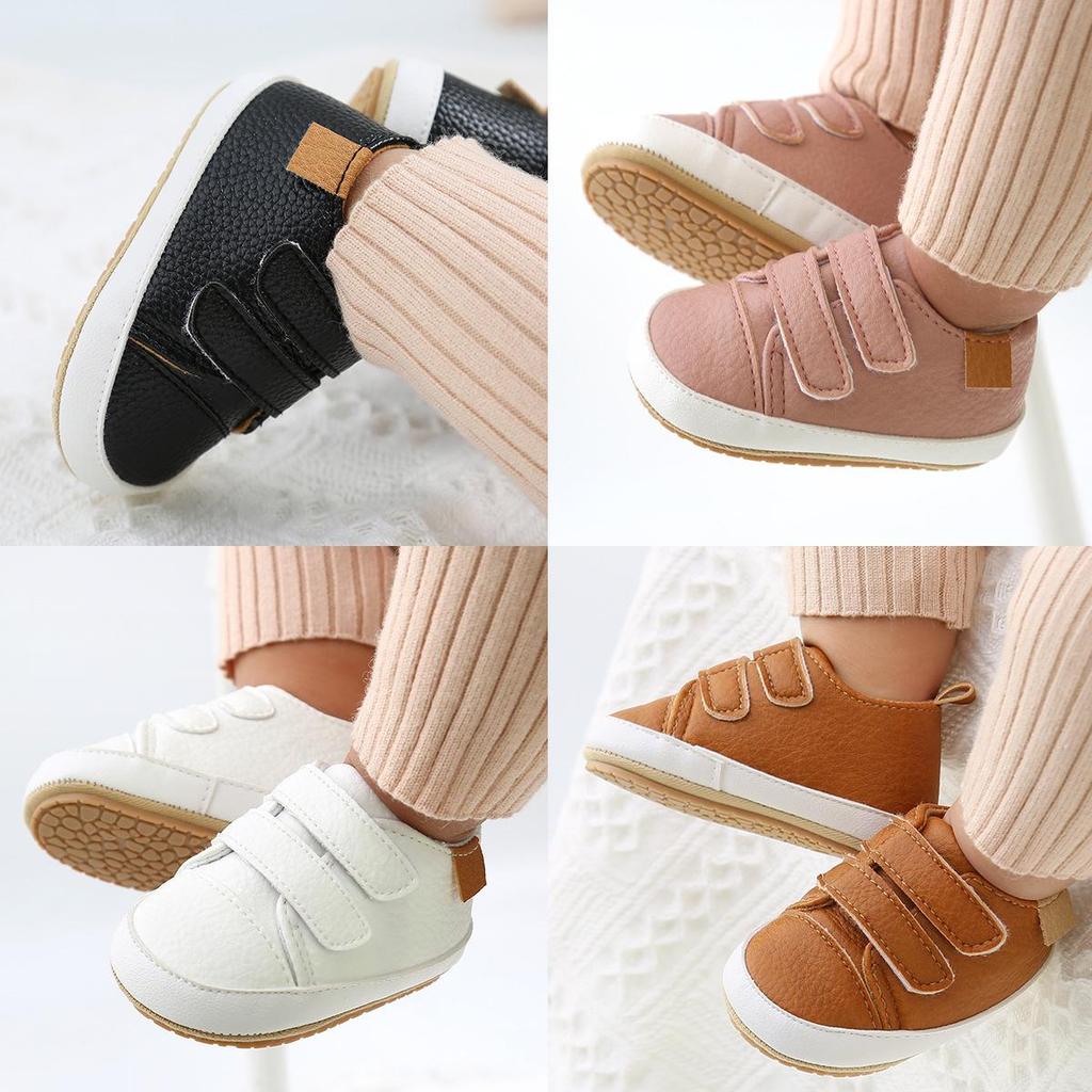 New Spring/Autumn Non-Slip Toddler Shoes, 0-1 Year, Rubber Sole, Double Velcro, PU Surface