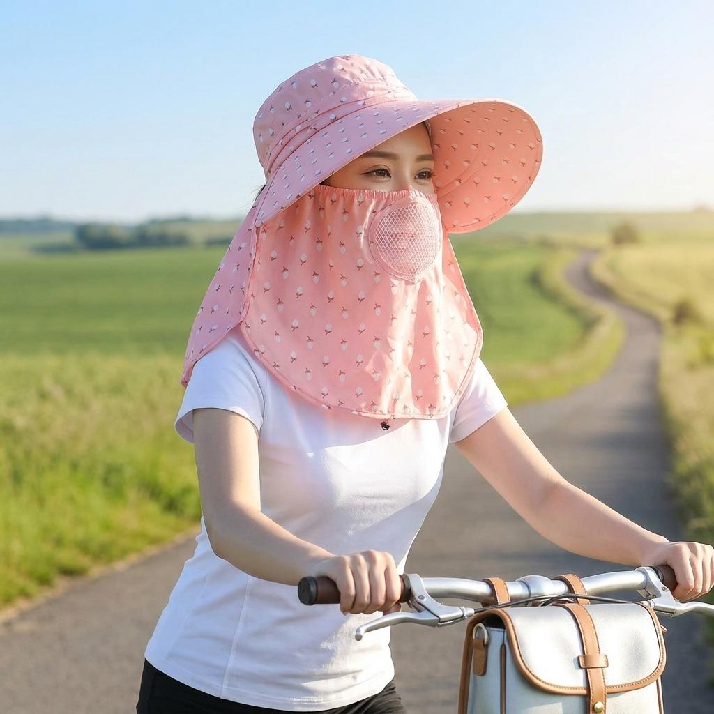 Women Sun Hat With Full Face And Neck Protect For Summer Outdoor Activities
