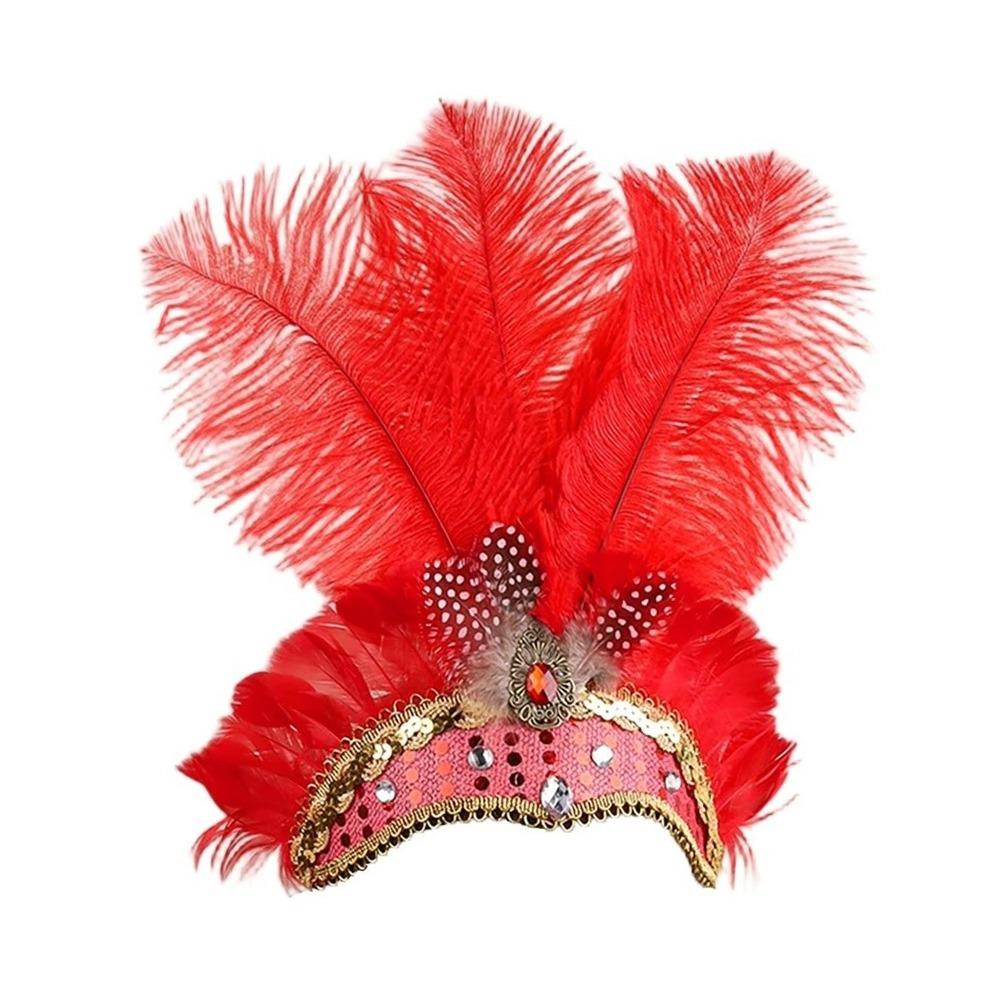 Colorful Feather Headpiece Brazilian Carnival Stage Performance Feather Headdress Decorative Hair Accessories
