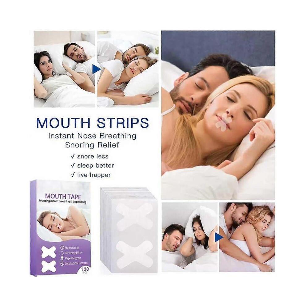 120pcs Sleeping Mouth Plasters,Anti Snoring Sleep Plasters and Mouth Tape, Helps Against Snoring and Developing the Habit of Nasal Breathing