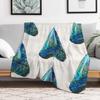 Blue Shark Tooth Art by Sharon Cummings Throw Blanket Faux Fur Soft Warm Blanket for Bed