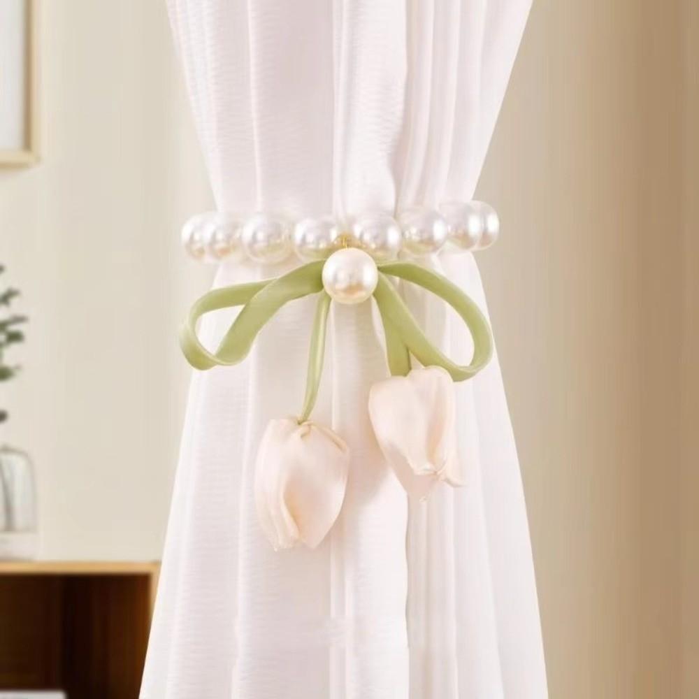 Pearl Chain Tulip Curtain Straps Magnetic Curtain Buckle Fashion Window Ties  Wedding Room