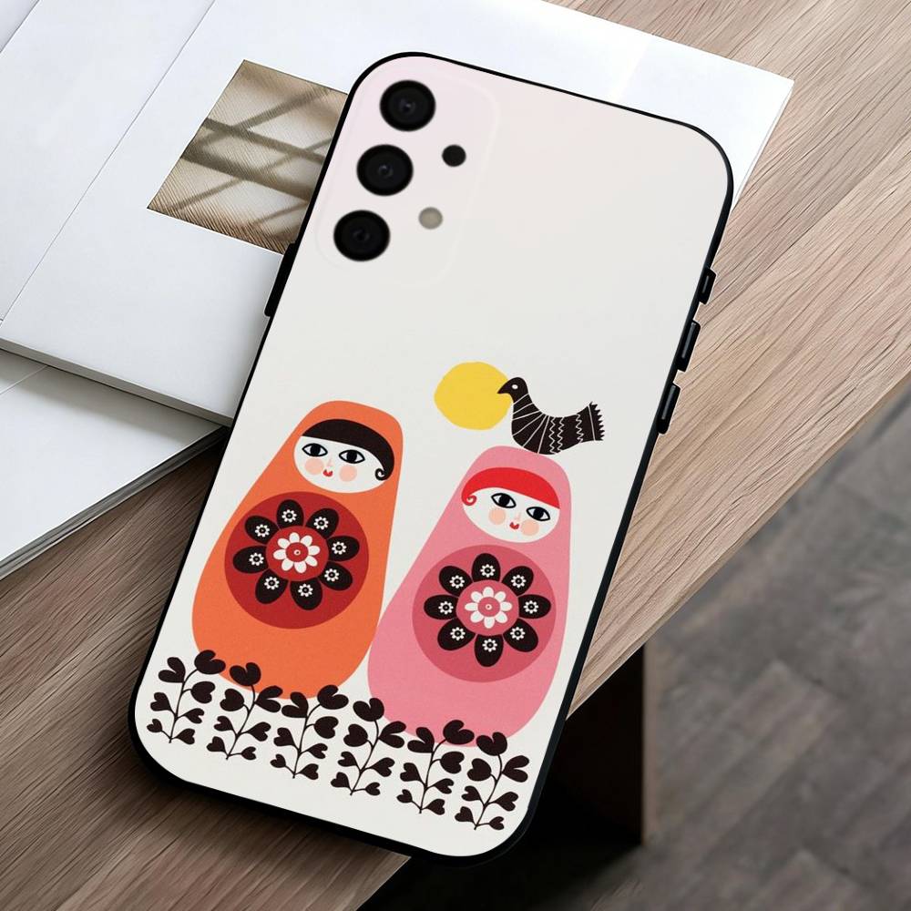 R-Russian Art M-Matryoshka Phone Case For Samsung Galaxy A73,A72,A71,A70,A53,A52,A51,Others Soft Black Cover