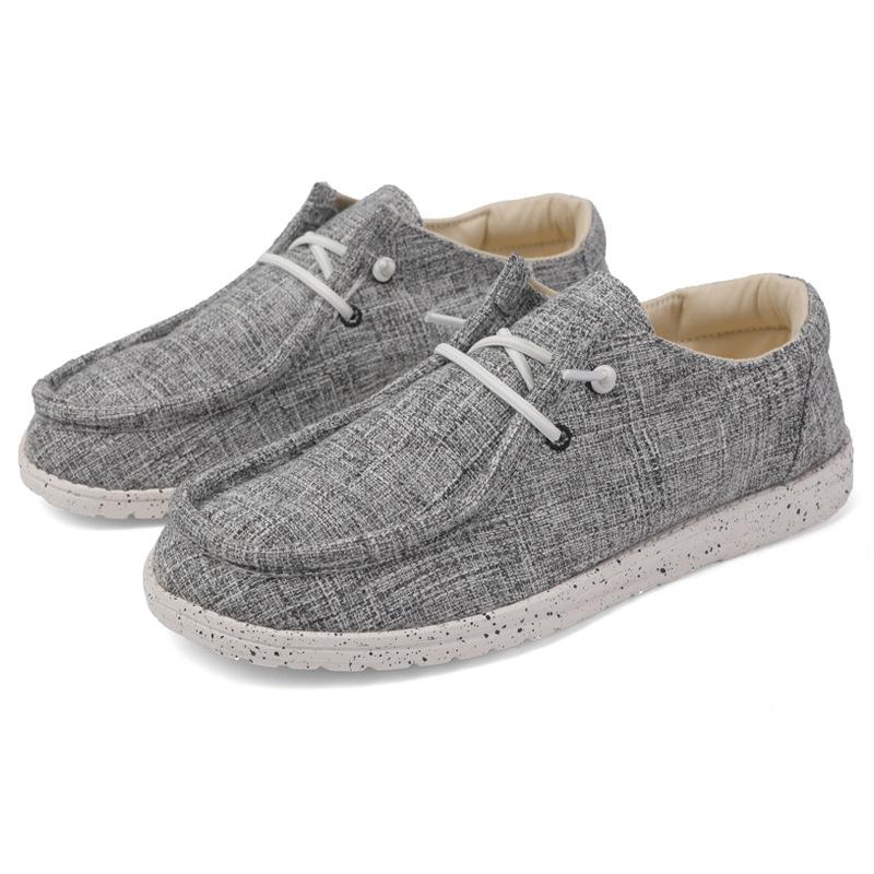 Large size men's canvas shoes, light and breathable linen wide cloth shoes