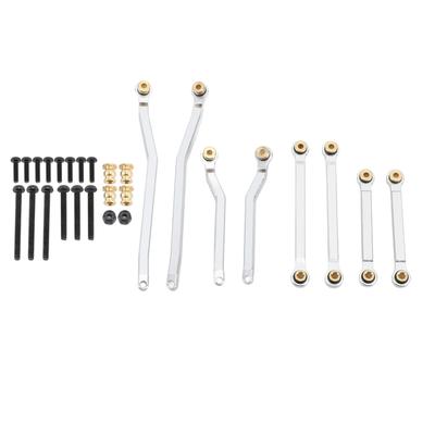 8PCS RC Wheelbase Link Rod Copper Aluminum Alloy RC Chassis Linkage Pull Rod for HOBBYPLUS 1 18 4WD CP18P RC Cars Silver