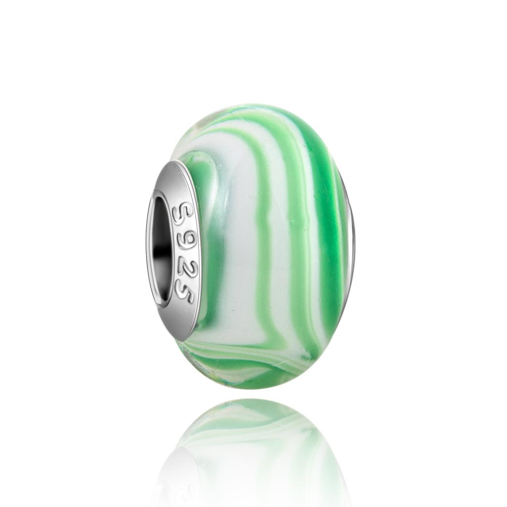 Murano Glas Serie Kupfer Mehrfarbig Rose & Blüten Grafik Anhänger Passt an Armband Damen Feiner Schmuck Zubehör