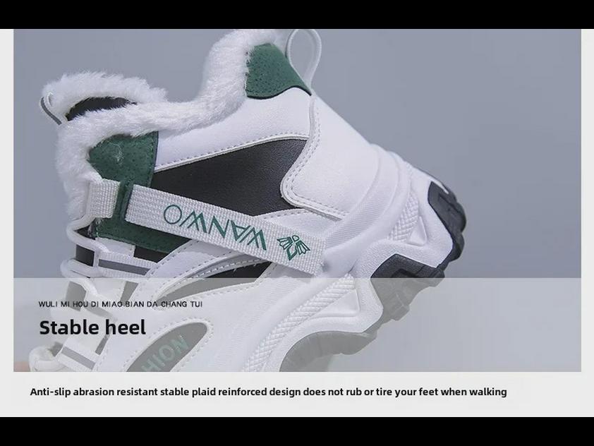 Sapatos de Inverno de Cano Alto Femininos com Forro de Veludo para Esportes de Neve