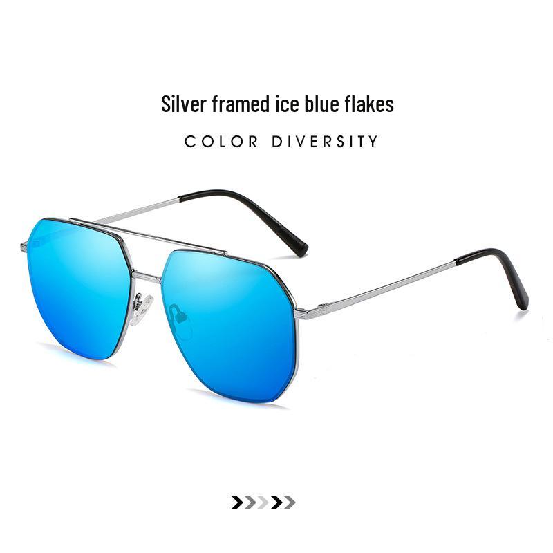 8092 New Men's Polarized Aviator Sunglasses - Large Frame, Fashionable & Trendy for Driving
