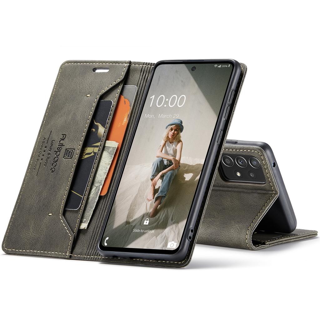 Premium Vintage Leather Wallet Case for Samsung Galaxy A52 4G/5G/A52S 5G - Flip Cover with Card Holder, Shockproof Retro Style (4 Colors)