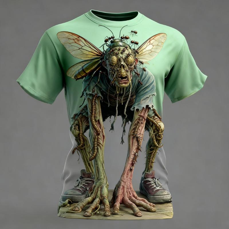 Summer T-shirt Halloween Elements Zombie Horror Party Adult Oversized Women's and Men's