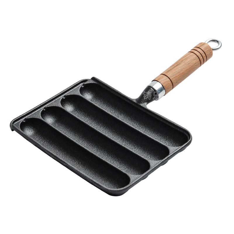 ZISIZ Cast Iron Vertical Double Sausage Grill Pan