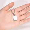 Vnox Simple Geometric Unisex Necklaces, Rectangle Pendant Monogram Palm Tree Collar with Box Chain, Men Women Jewelry