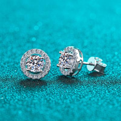 Pendientes de diamantes Mosan de plata pura S925, joyería sencilla japonesa y coreana.