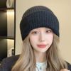 New Simple Knitted Hat Children's Autumn and Winter Wool Warm Ear Protection Big Head Circumference Solid Color Wool Hat Cold Hat