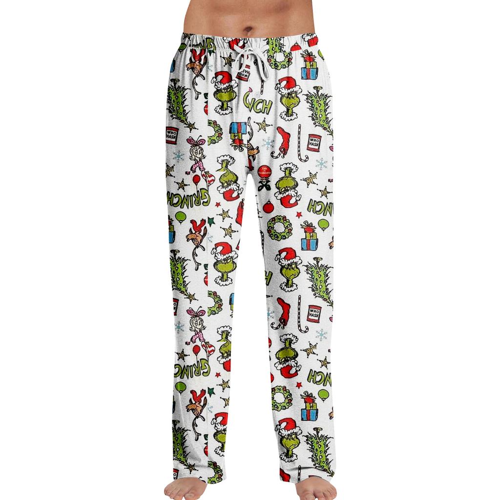 Pyjamasbukser Nattøy Fritidssnor Elastisk midje Bukser Komfortable Rette Yoga Løse Bukser