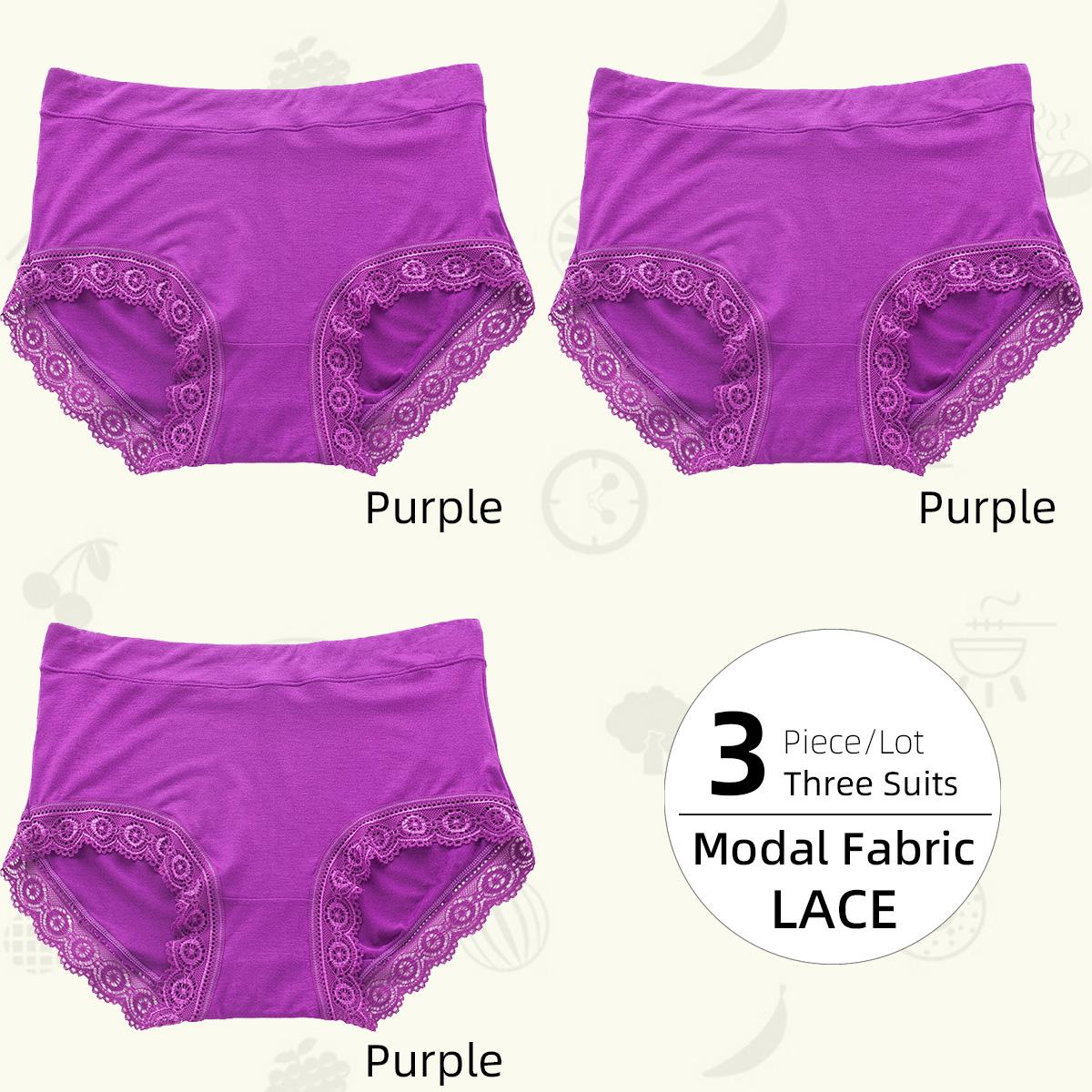 

3 шт./лот, женские трусики со средней и высокой талией, кружевные дышащие трусики на животе, большие размеры, женские треугольные брюки, нижнее белье, трусы XL