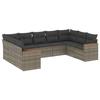 VidaXL Salon de Jardin avec Coussins 9 pcs, Canapés de Terrasse, Ensemble de Meubles de Patio, Mobilier d'Extérieur, Gris 3258679