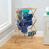 Collapsible Bamboo Drying Rack Portable Laundry Drying Rack Space-Saving Clothes Rack for Air-Drying Towels Indoor & Outdoor