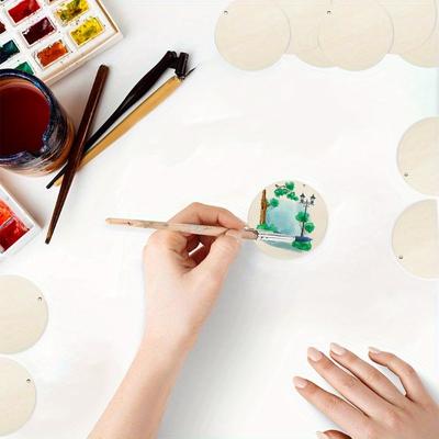 300 יחידות 3/4/5 ס"מ חבילה עגולה עץ 2 ס"מ 3 ס"מ 4 ס"מ 5 ס"מ עיגולים טבעיים דיסקים שלטים ריקים מלאכות מתנת מסיבת חתונה תווית תג תלייה כרטיסים