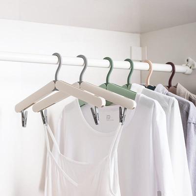 Collapsible Travel Hangers Lightweight Foldable Space-Saver Closet Clothes Hangers with Hidden Clips for Jackets Pants