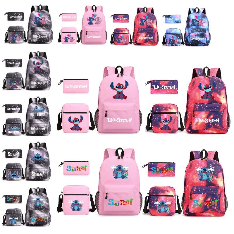 Lilo Stitch Cartoon Kids Boys Backpack Large Capacity Travel School Bag