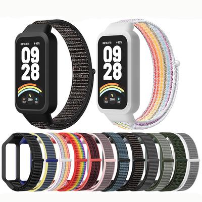 For Xiaomi Redmi Band 3 Accessories Sports Nyon Bracelet Correa Protective Bumper Shell Cover for Mi Band 9 Active PC Case+Strap