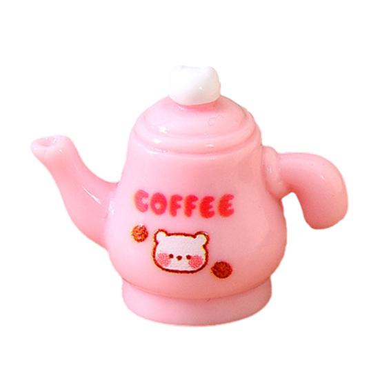 Dollhouse Miniature Coffee Bar Accessories Mini Resin Coffee Maker Machine Cup Jar Pot Figurine for Pretend Play Dollhouse Kitchen Ornaments