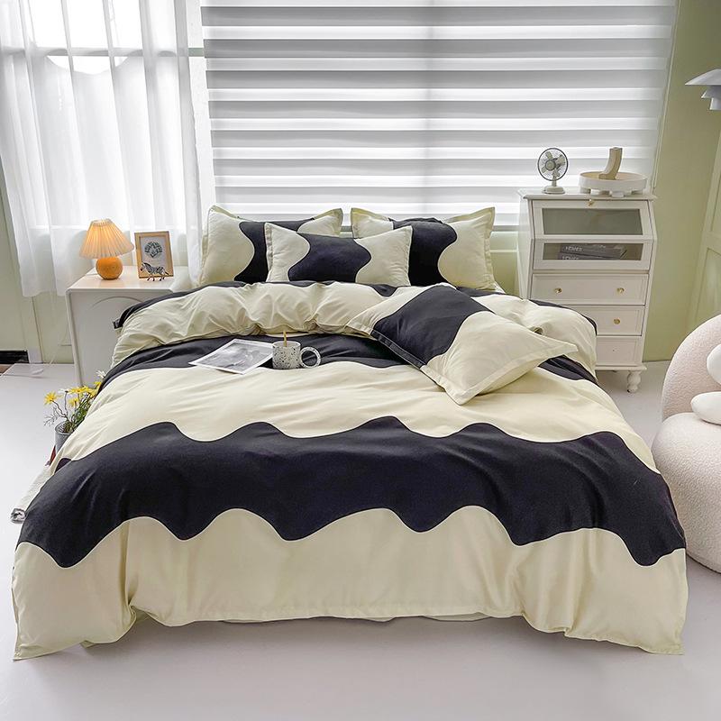 Thickened Brushed Four-piece Bed Sheet and Quilt Cover Three-piece Set Four-season Autumn and Winter Bedding Duvet Cover