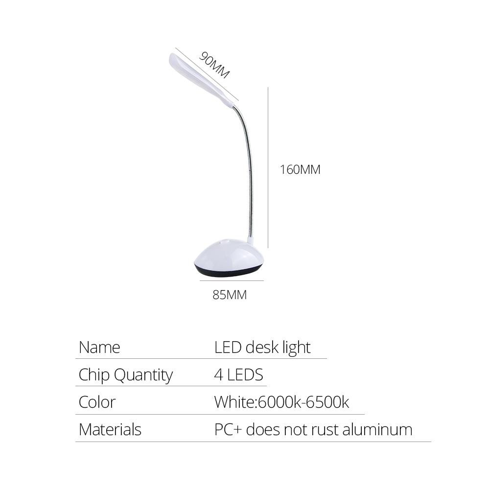 LED Desk Light Eye Protection Reading Lamp AAA Battery Powered Lamp Folding Creative Table Lamp For Reading Studying Bedroom