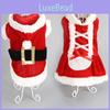 Festive Red Pet Christmas Costume Santa Outfit For Dogs Soft Acrylic Fabric