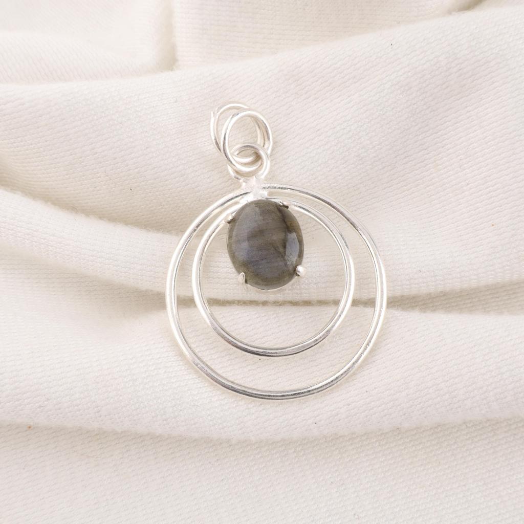 Labradorite Pendant, Handmade Gemstone 925 Sterling Silver Pendant Dainty Jewelry, For Gift Silver Jewelry