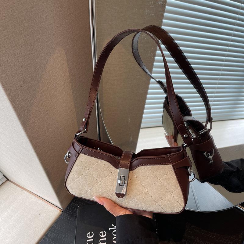 Niche Bag Women's Autumn and Winter New Matte Retro Messenger Bag High-end Single Shoulder Armpit Bag