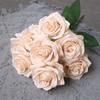 Fiore di Seta Artificiale Arancione, Bouquet di Rose Finte, Oggetti di Scena per Fotografia di Matrimonio, Soggiorno di Casa, Decorazioni Angolo Giardino Rose