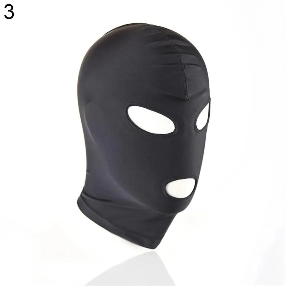 Neuankömmling 1/2/3 Loch Herren Damen Erwachsene Spandex Sturmhaube Offener Mund Gesicht Auge Kopf Maske Kostüm Sklavenspiel Rollenspiel