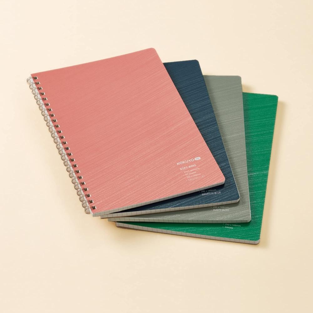 KOKUYO Soft Ring Notebook KOKUYO ME 50 Sheets 5mm Grid A5 Graphite Blue KME-SR931S5DB