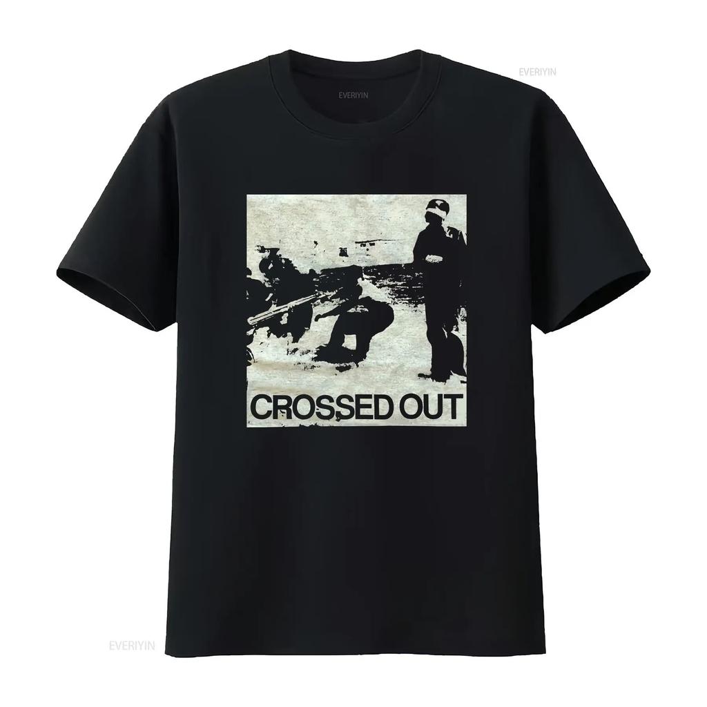 CROSSED OUT Guitar T Shirt Punk Infest Power Violence Grindcore Hardcore vintage Washed Slightly Breathable designer clothes