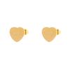 18K Heart-Shaped Stainless Steel Stud Earrings - Luxury Peach Heart Design