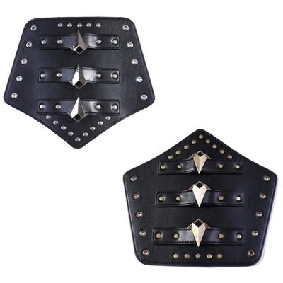 Mittelalterliches Armband Herren Cosplay Schwarzes Armschienen-Set Armschienen für Herren Cosplay PU-Armband für Fotoshootings und Bühne