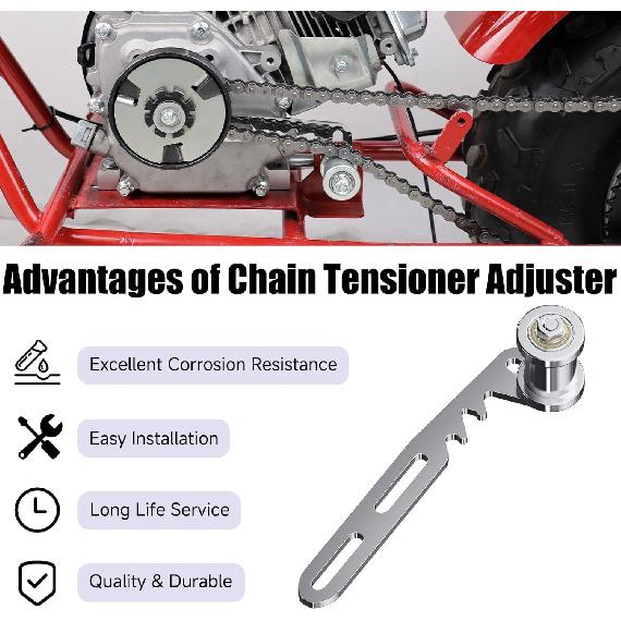 Mini Bike Chain Tensioner Adjuster Bracket With Roller Compatible With Predator 79Cc 212Cc 224Cc 196Cc GX160 GX200 Engine Baja Doodlebug DB30 Coleman