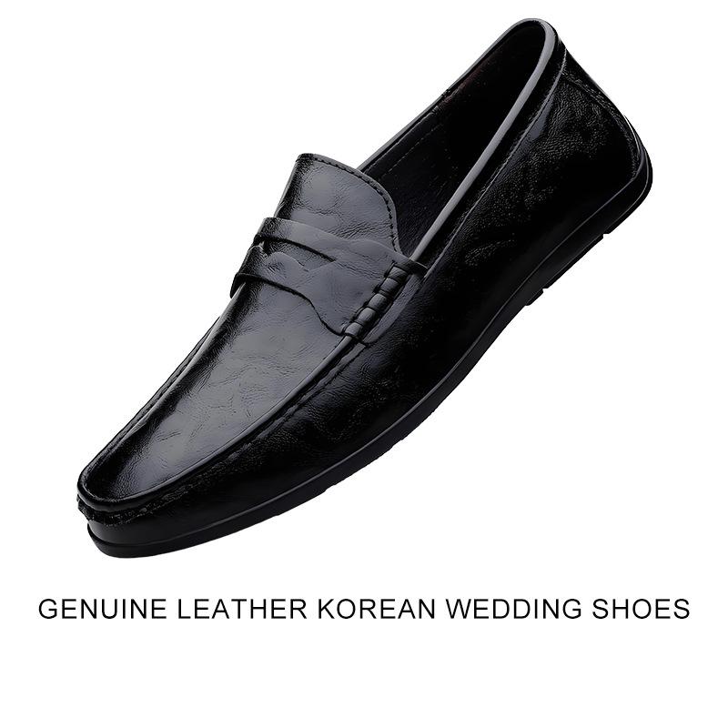 

Men s Doudou shoes summer leather soft sole soft surface casual leather shoes men s British versatile high-end men s shoes 44