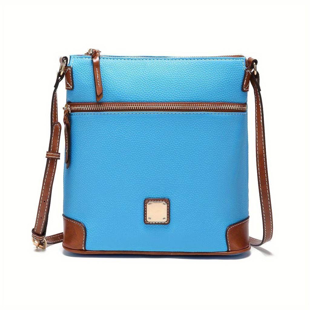 Retro Messenger Bag For Women, Simple Vegan Leather Purse, Classic Style Shoulder Bag