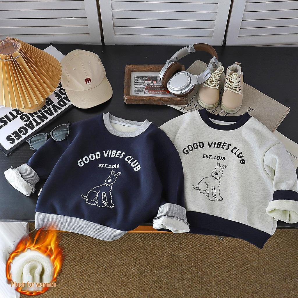 Winter Baby Cartoon Velvet Hoodie: Cozy, Trendy, Warm.