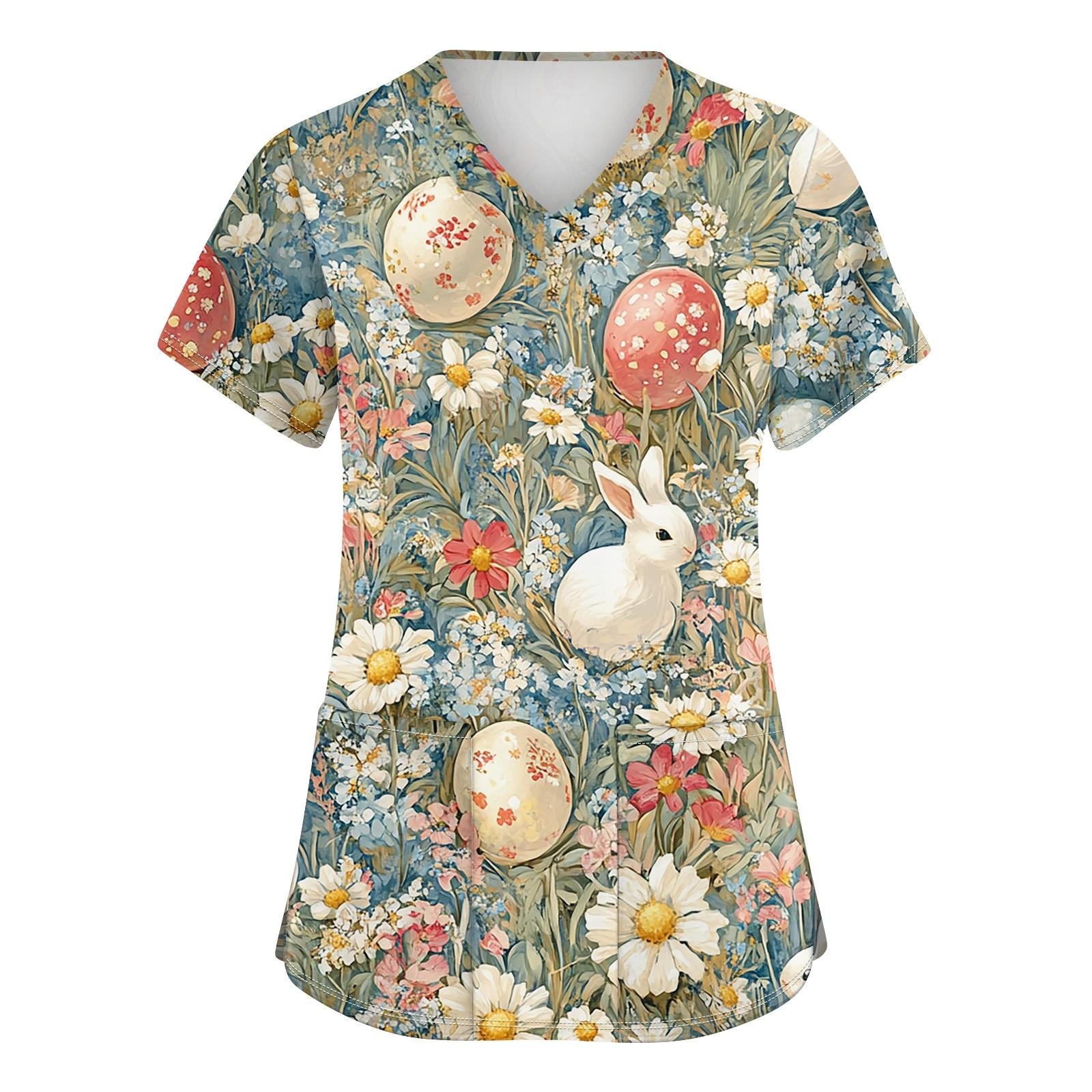 

Женская мода с v-образным вырезом, короткими рукавами и карманами, топы с принтом L армия зеленый