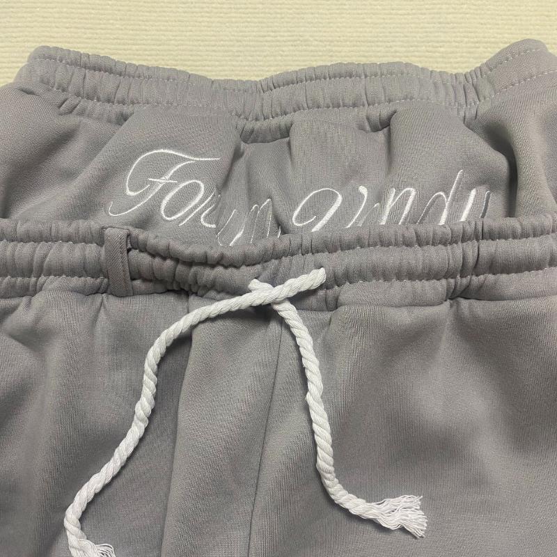 Evropské a americké ležérní jednoduché párové výšivky módní kreativní dvojitý pas skládací tepláky