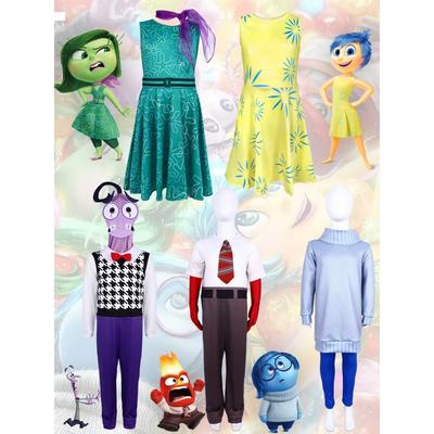 Anime Movie Inside Out 2 Joy Cospaly Costume Envy Anxiety Ennui Cos Outfits Ideal For Adult Children Halloween Stage Performance Costume