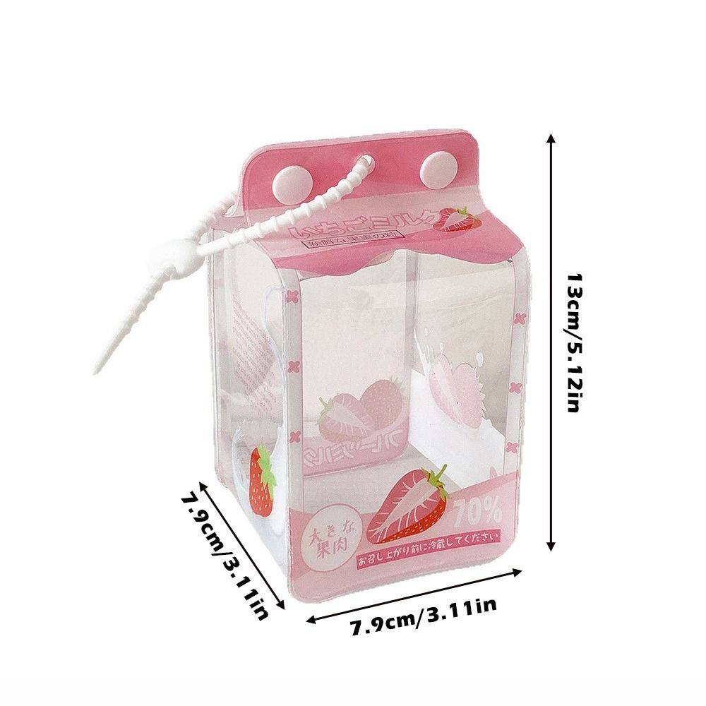 Cartoon PVC Display Bag Clear With Lanyard Cotton Out Bag 10cm Storage Badge Storage Bag Outdoor Travel