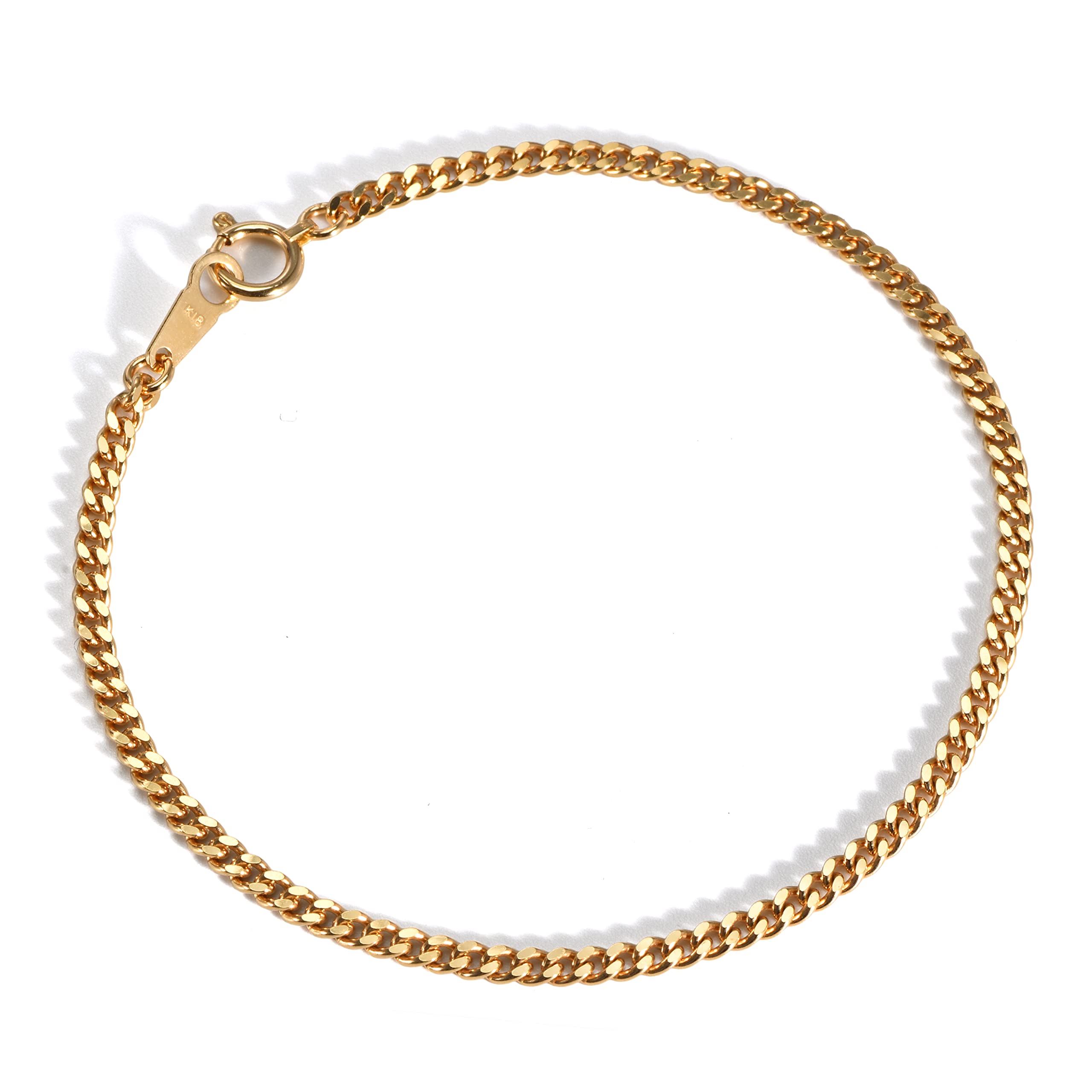 

K18 18K Gold Kihei Anklet 2 Sides Single Width Selectable Size Engraved Gold Chain Size 26cm [SPERANZA] 2.3mm золотий